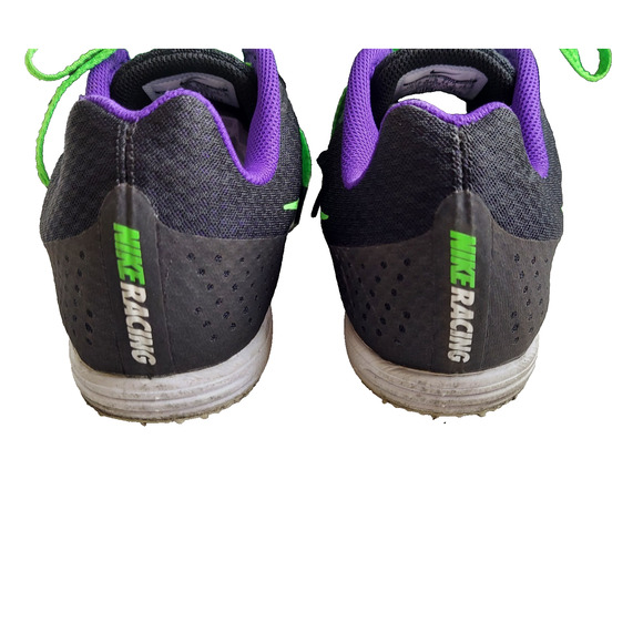 NIKE Men's Track Spikes 10.5 Black Green Purple Rival D Distance 806556 Extras - Picture 4 of 13